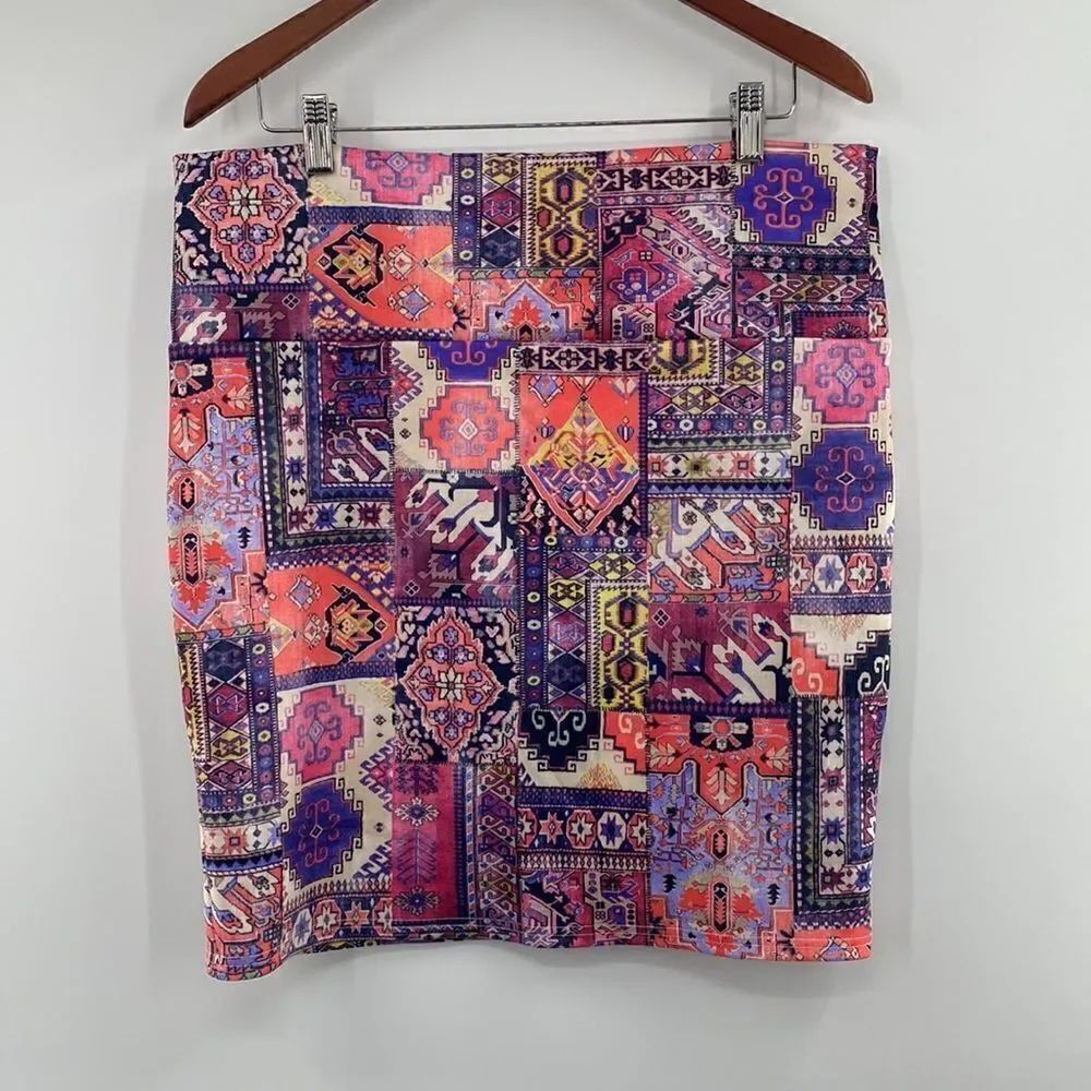 ASOS Paisley Pink/Blue Maternity Skirt size: 10